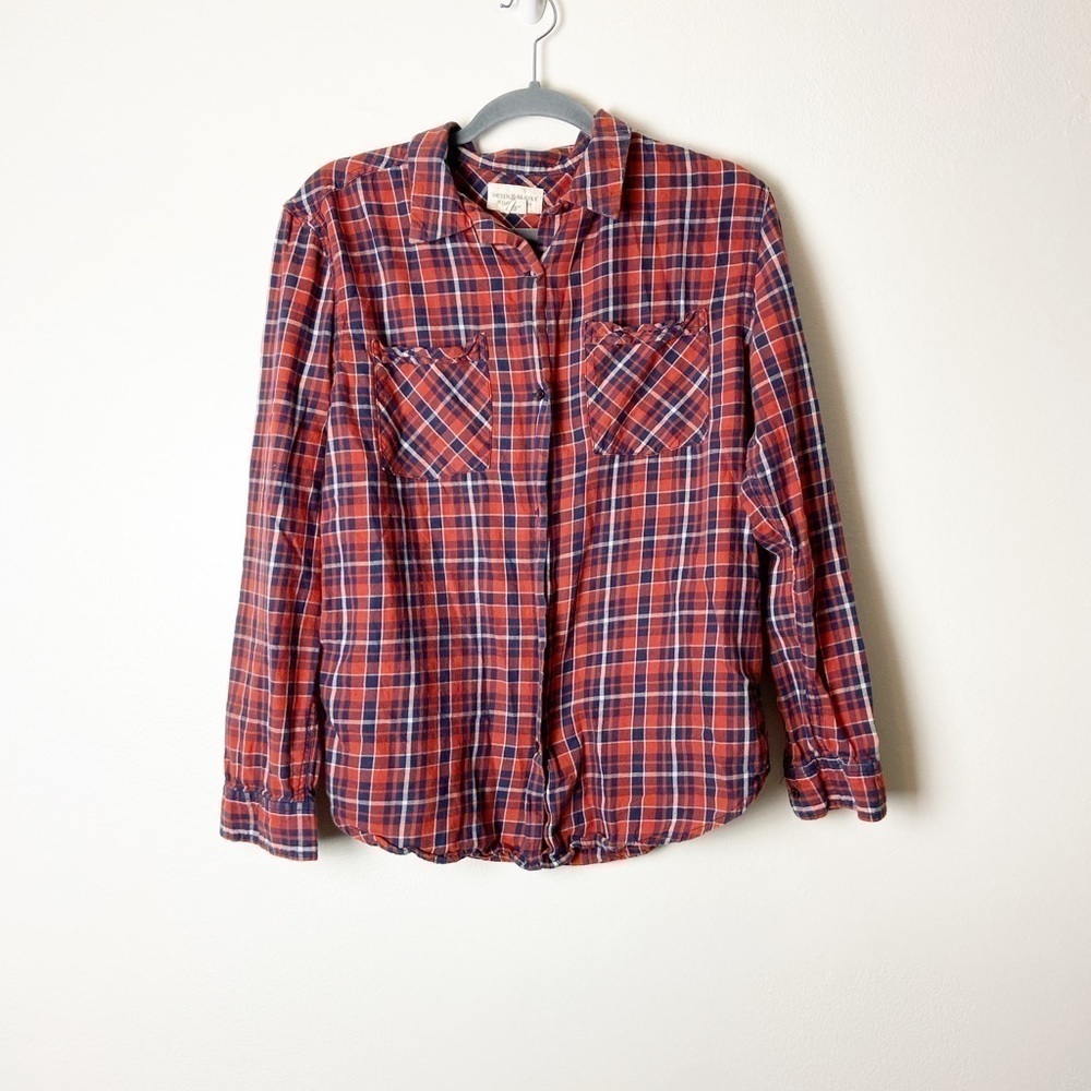 DENIM & SUPPLY RALPH LAUREN •Women’s Plaid Button Down Cotton Flannel Shirt Sz M